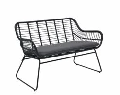 Habitat Ross Rattan Effect Garden Bench - Black 10 Habitat Ross Rattan Effect Garden Bench - Black -Habitat 3425541 R Z002A
