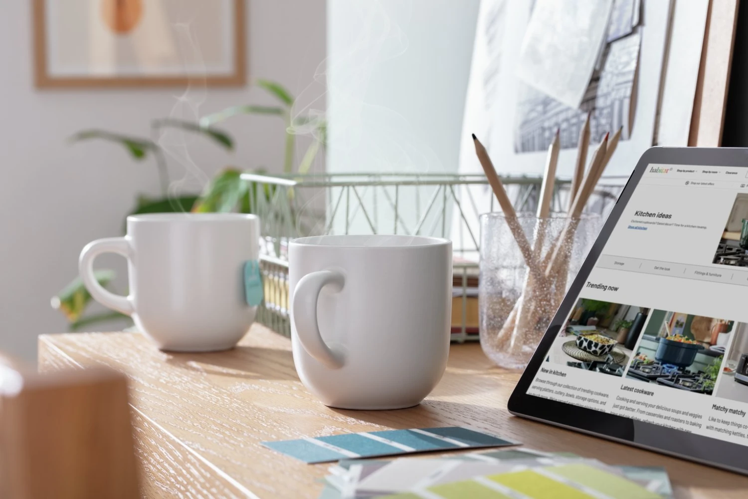 Habitat Riko Set Of 4 Mugs - White 4 Habitat Riko Set Of 4 Mugs - White - Image 2