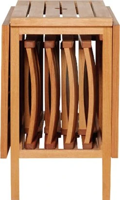 Habitat Zeno 4 Seater Folding Wooden Patio Set -Habitat 4196563 R Z008A