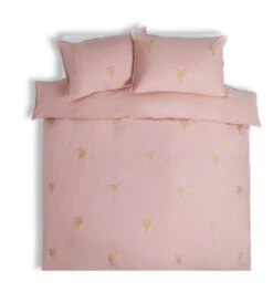 Habitat Embroidered Palm Pink Bedding Set - Single -Habitat 4529556 R Z002A