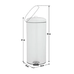 Habitat 30 Litre Round Kitchen Pedal Bin - Matt Cream -Habitat 4544483 R Z020A