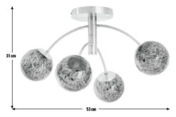 Habitat Hayle Tortoise Shell 4 Light Ceiling Light - Brass 13 Habitat Hayle Tortoise Shell 4 Light Ceiling Light - Brass -Habitat 5792571 R E001