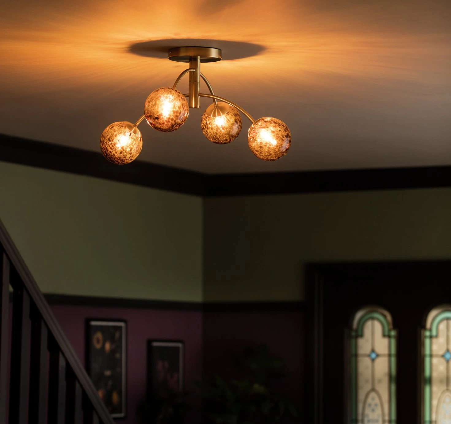 Habitat Hayle Tortoise Shell 4 Light Ceiling Light - Brass 3 Habitat Hayle Tortoise Shell 4 Light Ceiling Light - Brass