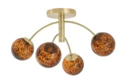 Habitat Hayle Tortoise Shell 4 Light Ceiling Light - Brass 9 Habitat Hayle Tortoise Shell 4 Light Ceiling Light - Brass -Habitat 5792571 R Z001C