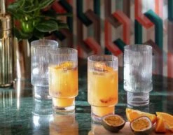 Habitat Ribbed Set Of 4 Hi Ball Glasses -Habitat 6222442 R Z001C