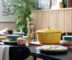 Habitat Global 5.3 Litre Cast Iron Casserole Dish - Yellow 9 Habitat Global 5.3 Litre Cast Iron Casserole Dish - Yellow -Habitat 6609625 R Z001C