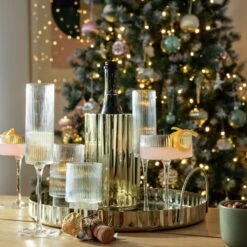 Habitat Ribbed Set Of 4 Champagne Flute 13 Habitat Ribbed Set Of 4 Champagne Flute -Habitat 6826305 R Z002C