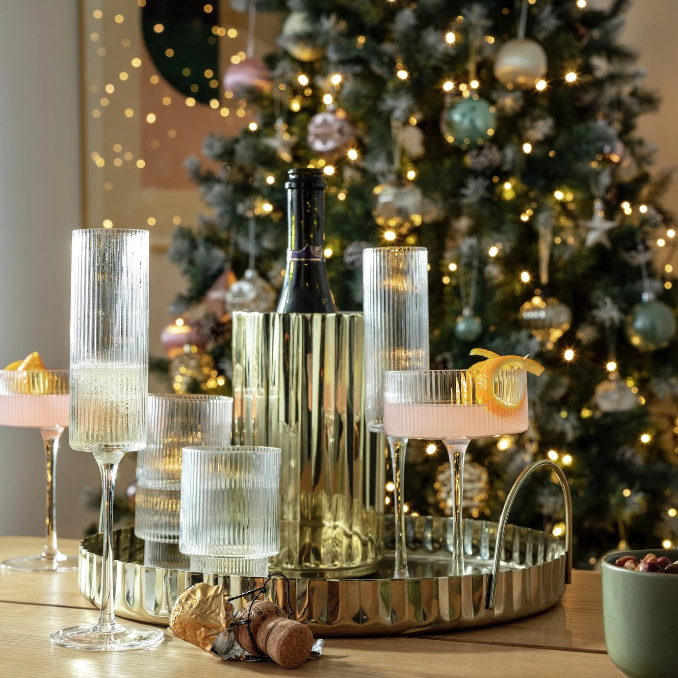 Habitat Ribbed Set Of 4 Champagne Flute 8 Habitat Ribbed Set Of 4 Champagne Flute - Image 6