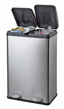 Habitat 55 Litre 2 Compartment Recycling Bin - Steel -Habitat 7007068 R Z004A