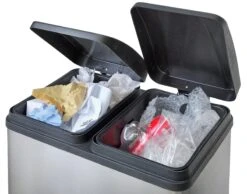 Habitat 55 Litre 2 Compartment Recycling Bin - Steel -Habitat 7007068 R Z005A