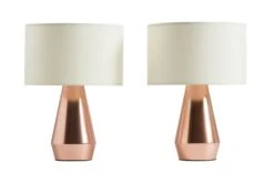 Habitat Maya Pair Of Touch Table Lamps - Copper & Cream -Habitat 7157097 R Z007A
