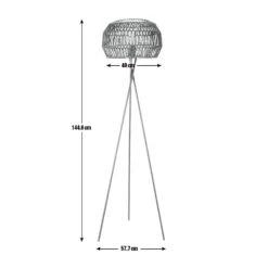 Habitat Global Rope Tripod Floor Lamp - Black -Habitat 7485068 R Z020A
