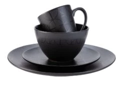 Habitat Geo 16 Piece Stoneware Dinner Set - Black 10 Habitat Geo 16 Piece Stoneware Dinner Set - Black -Habitat 7665242 R Z002A