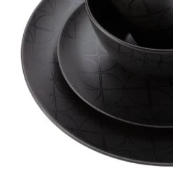Habitat Geo 16 Piece Stoneware Dinner Set - Black 13 Habitat Geo 16 Piece Stoneware Dinner Set - Black -Habitat 7665242 R Z005A