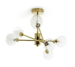 Habitat Glam 6 Light Glass Ceiling Light – Gold 10 Habitat Glam 6 Light Glass Ceiling Light – Gold -Habitat 7835340 R Z001C