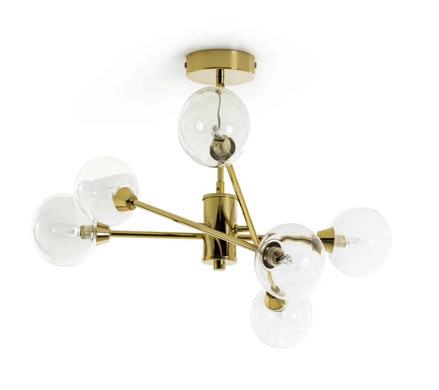 Habitat Glam 6 Light Glass Ceiling Light – Gold 6 Habitat Glam 6 Light Glass Ceiling Light – Gold - Image 4