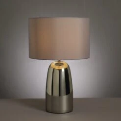 Habitat Largo Touch Table Lamp - Grey & Chrome -Habitat 8031741 R Z002A