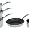 Habitat 5 Piece Stainless Steel With Silicone Rim Pan Set -Habitat 8042785 R Z001A
