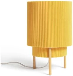 Habitat Mid Century Pleated Column Table Lamp - Yellow -Habitat 8180252 R Z001C