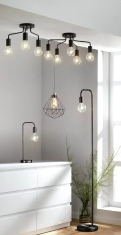 Habitat Rayner Industrial Floor Lamp - Black 16 Habitat Rayner Industrial Floor Lamp - Black -Habitat 8438399 R Z010C