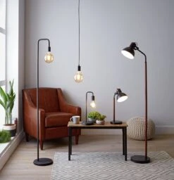Habitat Rayner Industrial Floor Lamp - Black 17 Habitat Rayner Industrial Floor Lamp - Black -Habitat 8438399 R Z013C