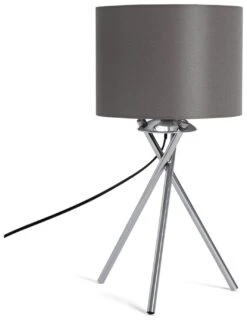 Habitat Tripod Table Lamp - Grey And Chrome -Habitat 8569282 R Z001C