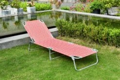 Habitat Folding Metal Sun Lounger - Geo Orange -Habitat 8769594 R Z001C
