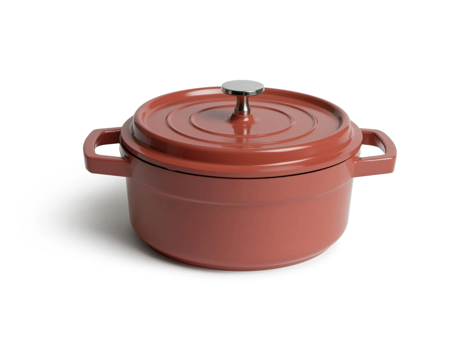 Habitat 2.4 Litre Cast Aluminium Casserole Dish - Red 3 Habitat 2.4 Litre Cast Aluminium Casserole Dish - Red