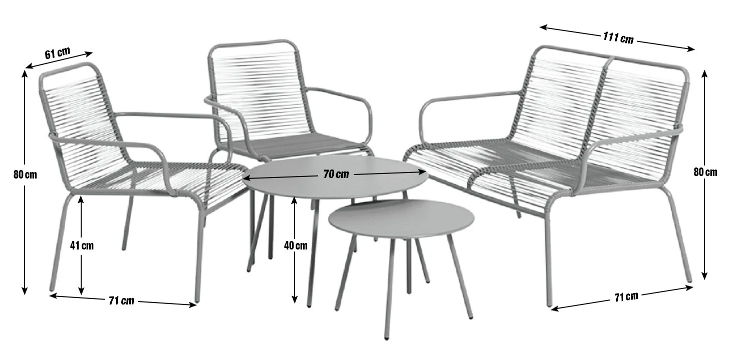 Habitat Ipanema 4 Seater Metal Garden Sofa Set - Yellow 5 Habitat Ipanema 4 Seater Metal Garden Sofa Set - Yellow - Image 3