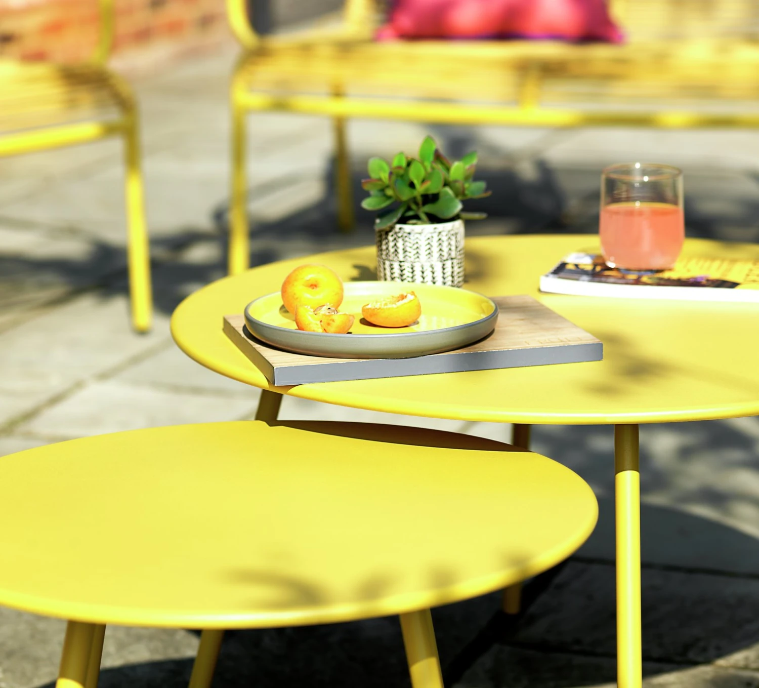 Habitat Ipanema 4 Seater Metal Garden Sofa Set - Yellow 10 Habitat Ipanema 4 Seater Metal Garden Sofa Set - Yellow - Image 8