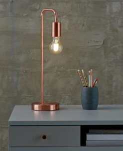 Habitat Rayner Steel LED Desk Lamp - Rose Gold