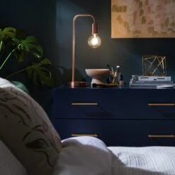 Habitat Rayner Steel LED Desk Lamp - Rose Gold -Habitat 8899031 R Z003C