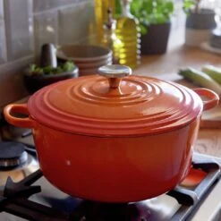 Habitat 5.3 Litre Cast Iron Casserole Dish - Orange -Habitat 8906175 R Z001C