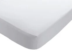 Habitat Stonewashed Plain White Flat Sheet - Single