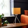 Habitat Tripod Table Lamp - Mustard And Chrome 2 Habitat Tripod Table Lamp - Mustard And Chrome -Habitat 8980531 R Z001A