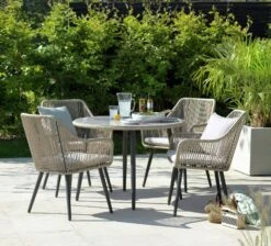Habitat Malta 4 Seater Rattan Effect Patio Set - Natural -Habitat 8981671 R Z001C