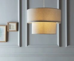 Habitat 2 Tier Linen Mix Shade - Grey 9 Habitat 2 Tier Linen Mix Shade - Grey -Habitat 9197691 R Z002C