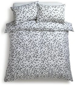 Habitat Cotton Dot Penny White & Black Bedding Set - Single -Habitat 9199747 R Z002A