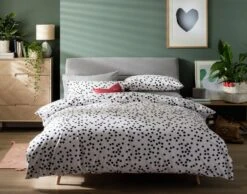 Habitat Cotton Dot Penny White & Black Bedding Set - Single -Habitat 9199747 R Z004A