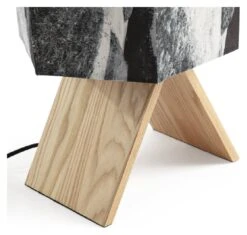 Habitat Whiteleaf Printed Column Floor Lamp - Black & White -Habitat 9201910 R Z003A