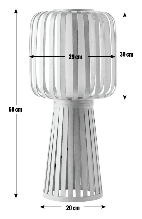Habitat Achille Bamboo Table Lamp - Natural & White 5 Habitat Achille Bamboo Table Lamp - Natural & White - Image 3