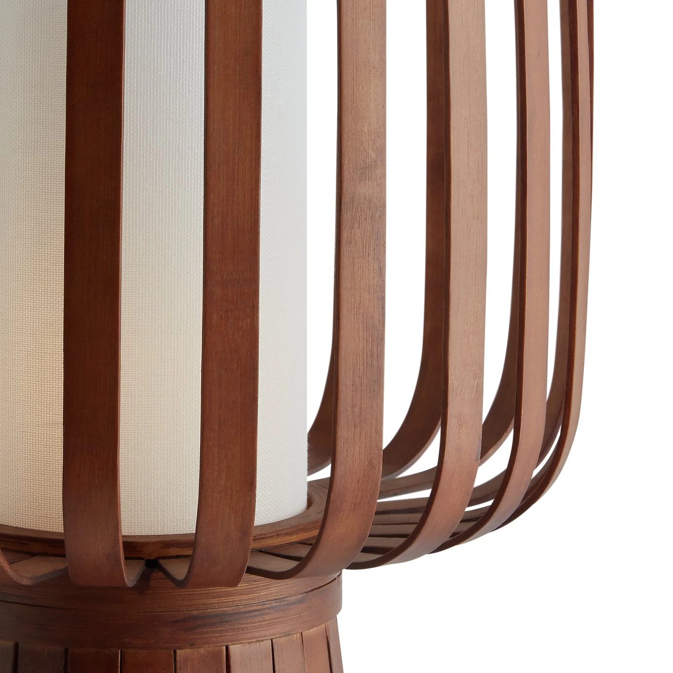 Habitat Achille Bamboo Table Lamp - Walnut & White 6 Habitat Achille Bamboo Table Lamp - Walnut & White - Image 4
