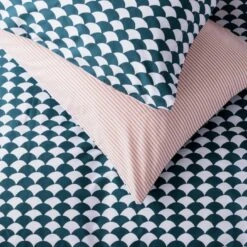 Habitat Cotton Scallop Teal Reversible Bedding Set-Superking -Habitat 9207938 R Z003A