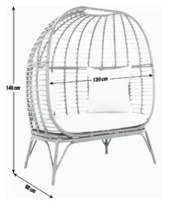 Habitat Kora 2 Seater Egg Bench - Black 10 Habitat Kora 2 Seater Egg Bench - Black -Habitat 9210822 R E001