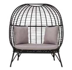 Habitat Kora 2 Seater Egg Bench - Black 11 Habitat Kora 2 Seater Egg Bench - Black -Habitat 9210822 R Z002A