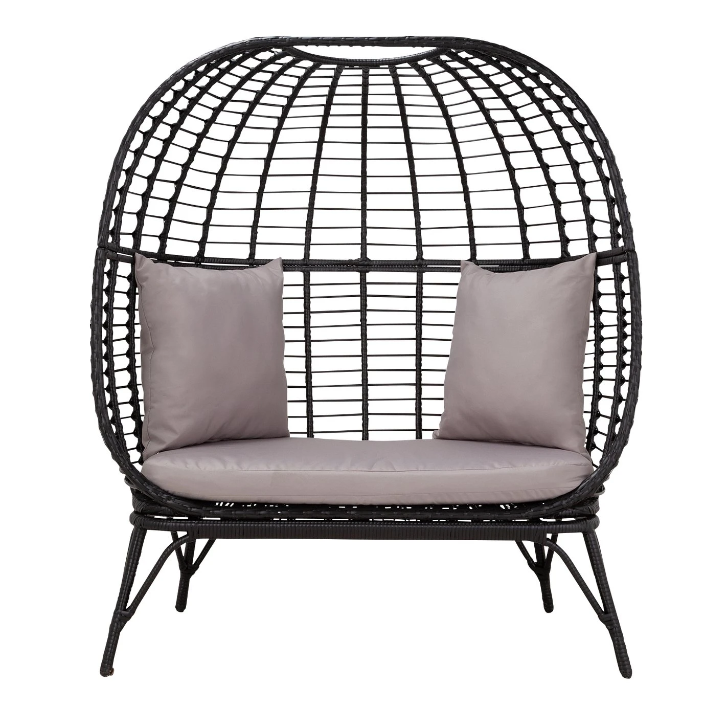 Habitat Kora 2 Seater Egg Bench - Black 6 Habitat Kora 2 Seater Egg Bench - Black - Image 4