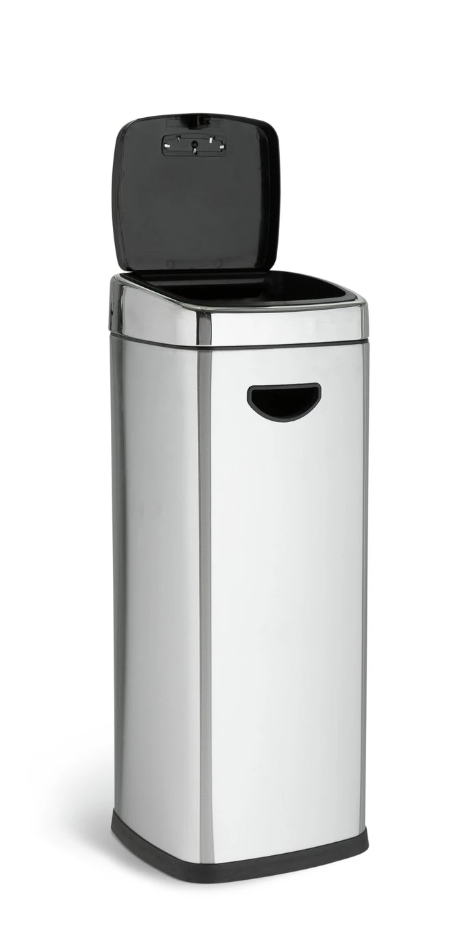 Habitat 30 Litre Square Touch Top Bin - Silver 5 Habitat 30 Litre Square Touch Top Bin - Silver - Image 3
