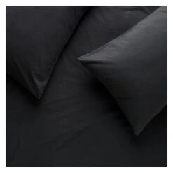 Habitat Washed Plain Charcoal Fitted Sheet - Double -Habitat 9230280 R Z002A