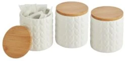 Habitat Set Of 3 Food Storage Heart Canisters 9 Habitat Set Of 3 Food Storage Heart Canisters -Habitat 9310519 R Z004A