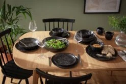 Habitat Preto 12 Piece Stoneware Dinner Set - Black -Habitat 9310708 R Z003C
